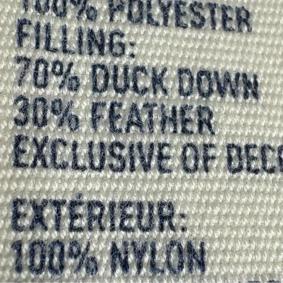 American Eagle Down Feather Puffer Jacket M White Faux Fur Hood Y2K Snow Bunny - Picture 14 of 15